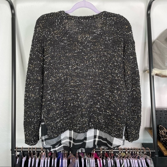 𝅺pieces by Kensie Black Chunky Knit Faux Shirttail Pullover Sweater - Picture 5 of 6